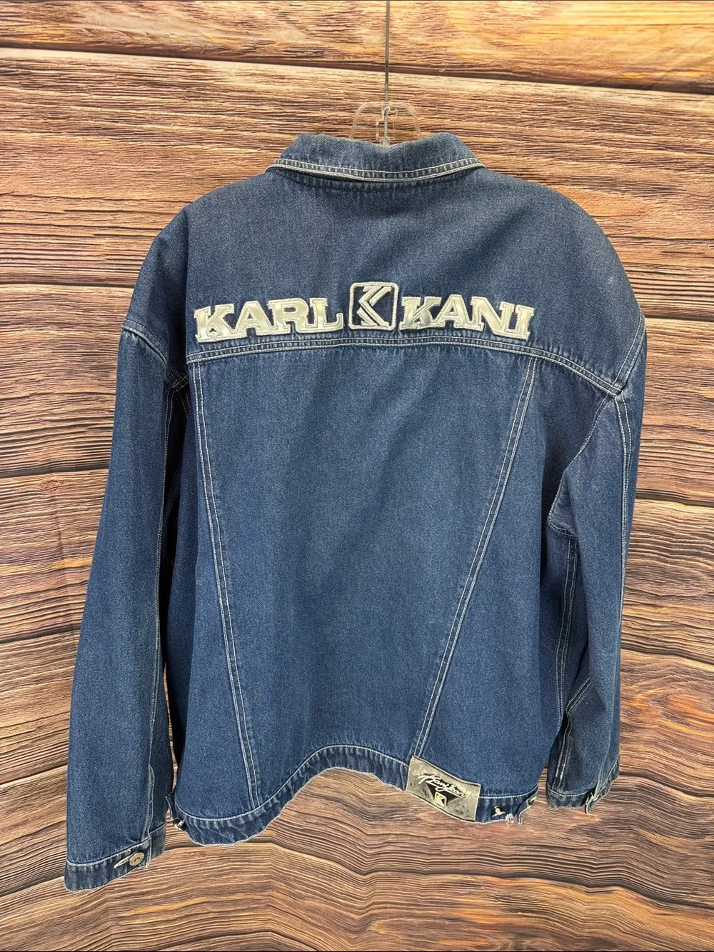 ⭐️Rare Vtg Karl Kani spellout denim jacket SZ XL